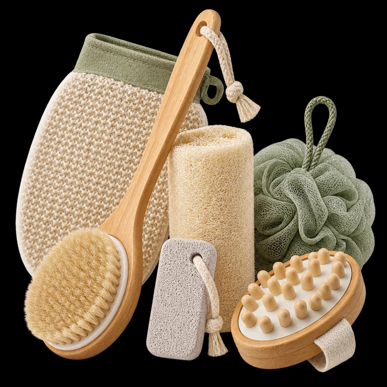 Luffa- und Peeling-Set